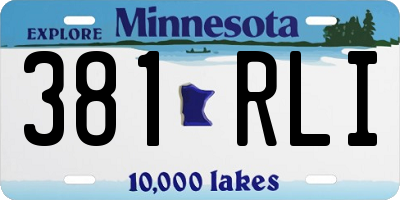 MN license plate 381RLI
