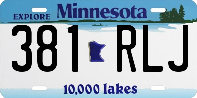 MN license plate 381RLJ