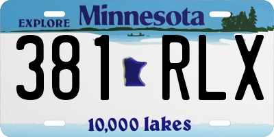 MN license plate 381RLX