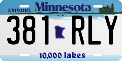 MN license plate 381RLY