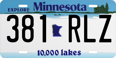 MN license plate 381RLZ