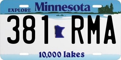 MN license plate 381RMA