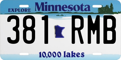 MN license plate 381RMB