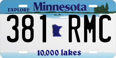 MN license plate 381RMC