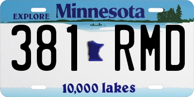 MN license plate 381RMD