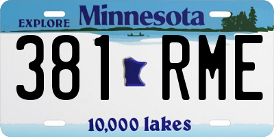 MN license plate 381RME