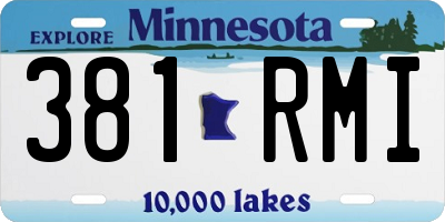 MN license plate 381RMI