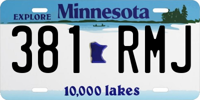 MN license plate 381RMJ