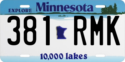 MN license plate 381RMK