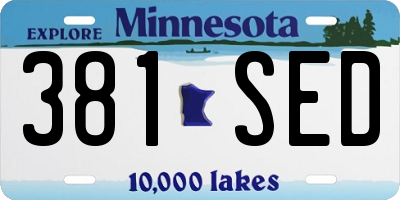 MN license plate 381SED
