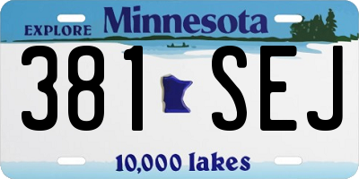 MN license plate 381SEJ