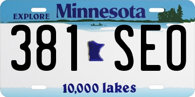 MN license plate 381SEO