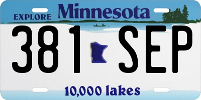MN license plate 381SEP