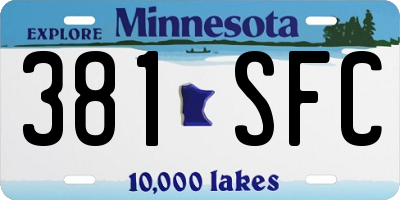 MN license plate 381SFC