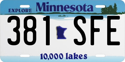 MN license plate 381SFE