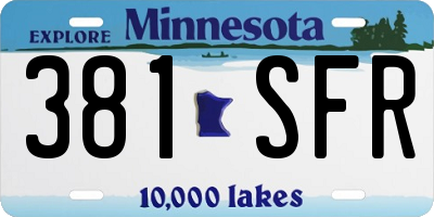 MN license plate 381SFR