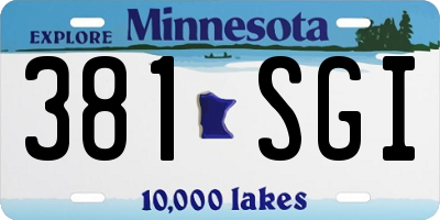 MN license plate 381SGI