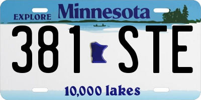 MN license plate 381STE