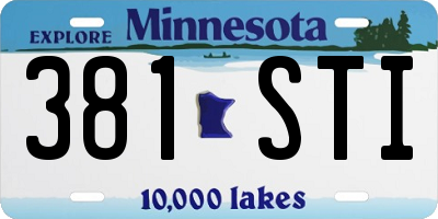 MN license plate 381STI