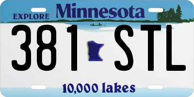 MN license plate 381STL