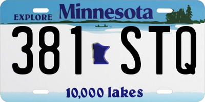 MN license plate 381STQ