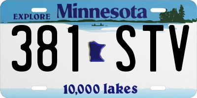 MN license plate 381STV