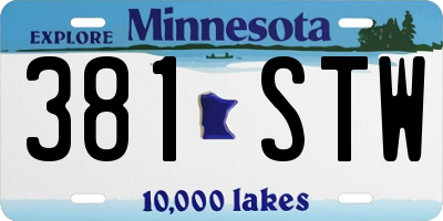 MN license plate 381STW