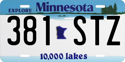 MN license plate 381STZ