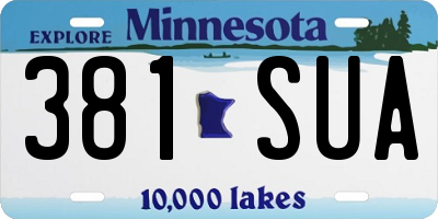 MN license plate 381SUA