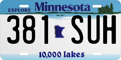 MN license plate 381SUH
