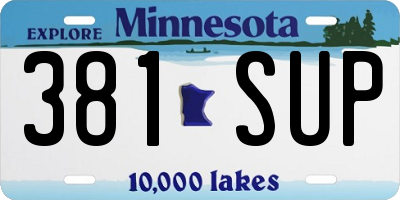 MN license plate 381SUP
