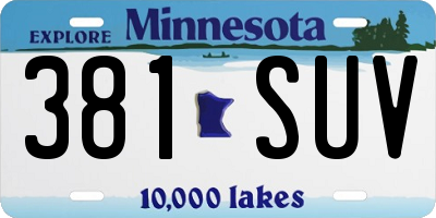 MN license plate 381SUV