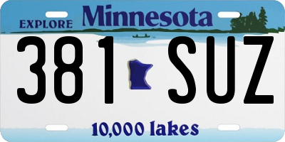 MN license plate 381SUZ