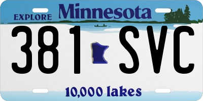 MN license plate 381SVC