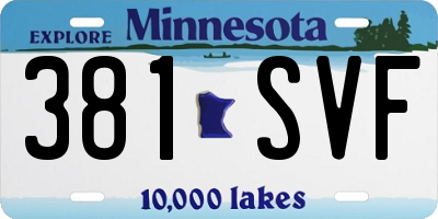 MN license plate 381SVF