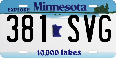 MN license plate 381SVG
