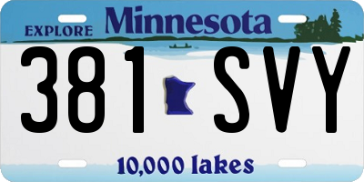 MN license plate 381SVY
