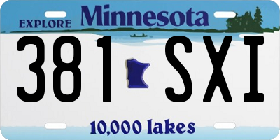 MN license plate 381SXI