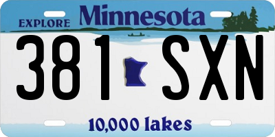 MN license plate 381SXN