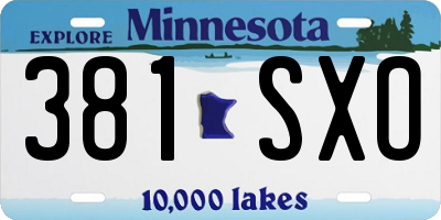MN license plate 381SXO