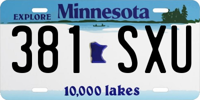 MN license plate 381SXU