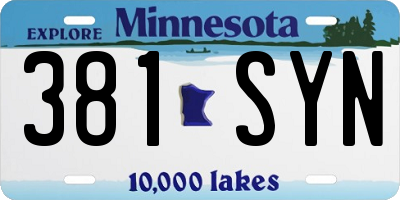 MN license plate 381SYN