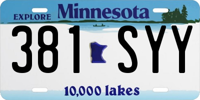 MN license plate 381SYY