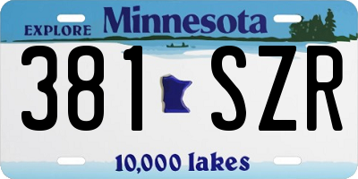 MN license plate 381SZR