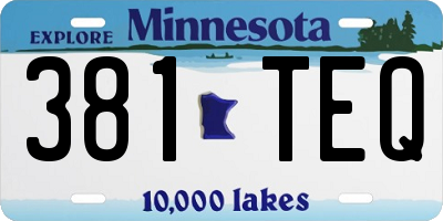 MN license plate 381TEQ
