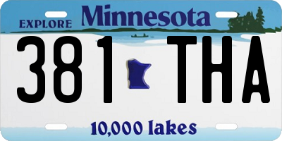 MN license plate 381THA