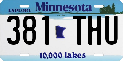 MN license plate 381THU