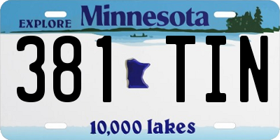 MN license plate 381TIN