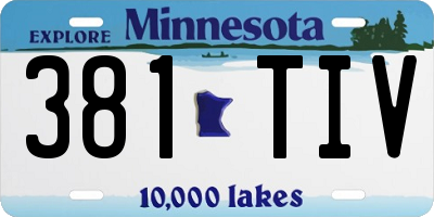 MN license plate 381TIV