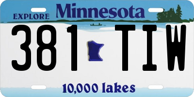 MN license plate 381TIW